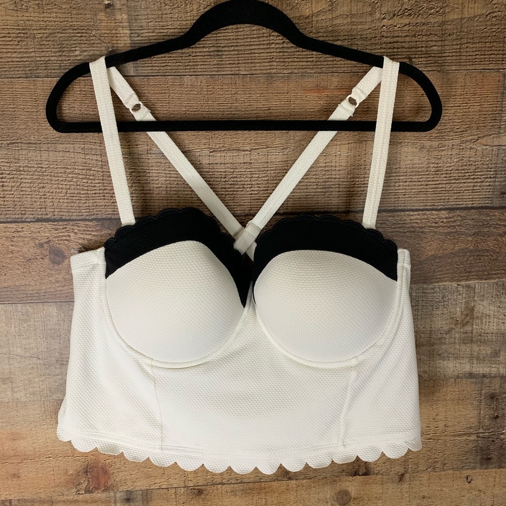 Torrid Vixen push-up scalloped midkini swim top 3